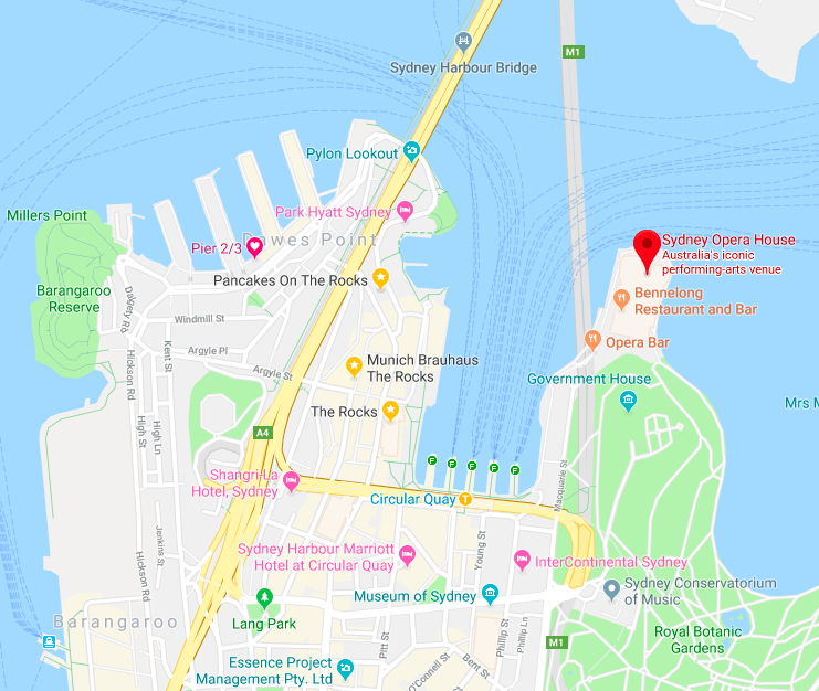 Map Of Sydney Opera House